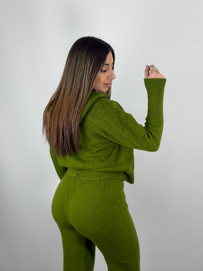 Conjunto Marfil (Pantalón + Campera Doble Cierre con Capucha)